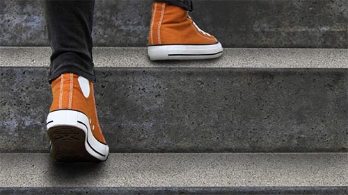 Walking on stairs with Silvagrip